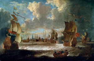 Ships in a Lagoon, 17th or Early 18th Century by Abraham Storck