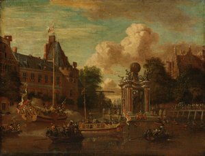 The Muscovite Legation Visiting Amsterdam, 29 August 1697 by Abraham Storck