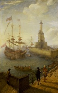 A Spanish Three-Masted Ship Anchored Off the Coast of Naples by Abraham Willaerts