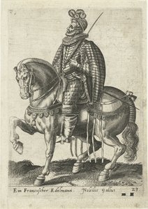 French Nobleman on Horseback by Abraham de Bruyn (attributed to)