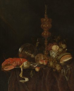 Still Life with Lobster and Fruit, probably early 1650s by Abraham van Beyeren