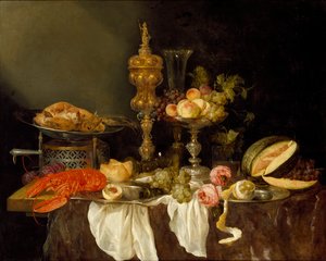 Still Life with a Lobster and Turkey, c1653