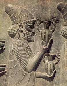 Phoenician Carrying Two Vases as an Offering, Detail of the Relief Frieze on the East Stairway to the Apadana, Achaemenian Period, c.515 BC by Achaemenid