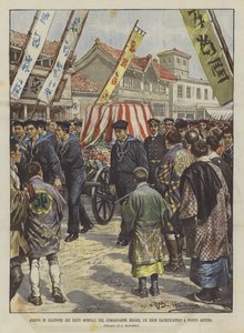 Arrival in Japan of the Mortal Remains of Commander Hirose, a Hero Sacrificed at Port Arthur