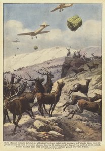 Hungry deer supplied from the sky by Achille Beltrame