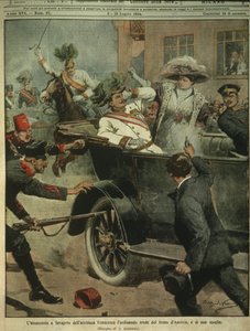 Cover Illustration of Assassination of Archduke Franz Ferdinand of Austria, Heir to the Austro-Hungarian Throne, Sarajevo by Achille Beltrame