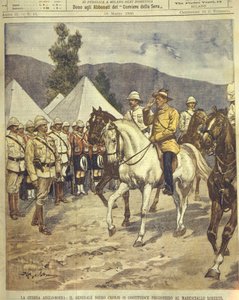 Cover Illustration of General Cronje Surrendering to Marshal Roberts during Anglo-Zulu and Anglo-Boer Wars of 1850-1902 by Achille Beltrame