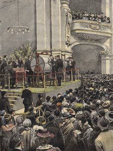 Draw of the Milan Lottery in 1907. Illustration by Achille Beltrame.