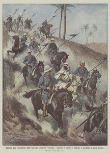 During a Reconnaissance Beyond Ain-Zara, the Florence Lancers Discover the Enemy and Return by Achille Beltrame