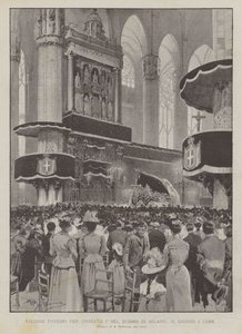 Funeral Services for Umberto I in the Milan Cathedral on the 4th by Achille Beltrame
