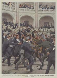 Fierce partisan fights in the Hungarian Chamber, deputy wounded by sabre inside the hall