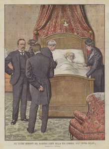 The Last Moments of Maestro Verdi in His Room at the Milan Hotel by Achille Beltrame