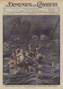 Grand Ocean Liner Torn Apart by a Coal Steamer in Canada and Sunk with Many by Achille Beltrame