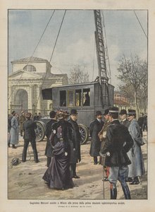 Guglielmo Marconi Attends the Tests of the First Mobile Radiotelegraph Station in Milan by Achille Beltrame