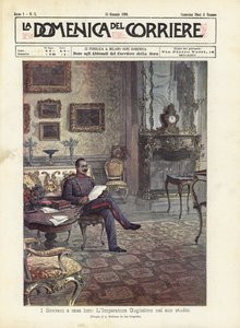 The Sovereigns at Home, Emperor Wilhelm in His Study by Achille Beltrame