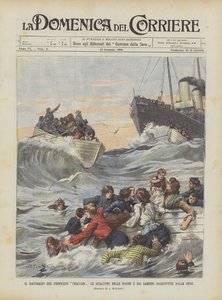 The Wreck of the Steamer Ckallam, The Lifeboats of Women and Children Swallowed by the Waves by Achille Beltrame
