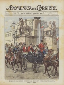 The President of the French Republic in Italy, His Arrival in Piazza del Quirinale, Rome by Achille Beltrame