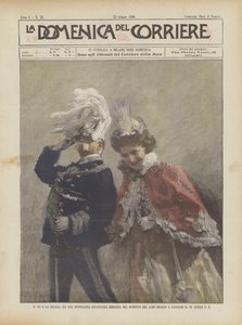 The King and Queen, From an Instant Photograph Taken at the Moment of Their Landing in Cagliari on April 12 by Achille Beltrame