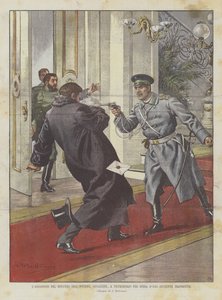 The Assassination of the Minister of the Interior, Sipiaguine, in St. Petersburg by a Student in Disguise by Achille Beltrame