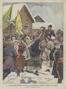 Superstition in Russia, the Sect of the New Christians Attacked and Dispersed by the Police by Achille Beltrame