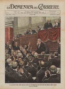 The conversion of the annuity approved in three hours by Parliament, the acclamations of the Chamber to Hon. Luzzatti by Achille Beltrame