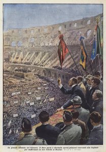 The Great Gathering in the Colosseum by Achille Beltrame