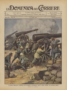 The Italo-Turkish War, the 149 Battery Disperses a Caravan Near the Tunisian Border at Bu-Kamech by Achille Beltrame