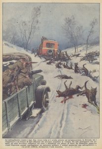 The Machine Gun Against the Wolves by Achille Beltrame