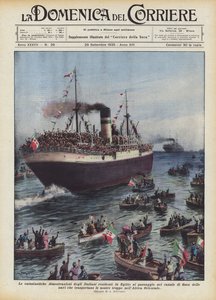 The Enthusiastic Demonstrations of Italians Living in Egypt at the Passage in the Suez Canal
