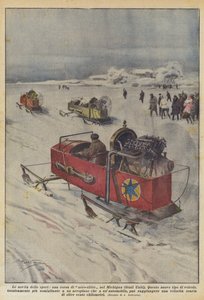The News of Sport, a Race of Aero-Sleds in Michigan (United States) by Achille Beltrame