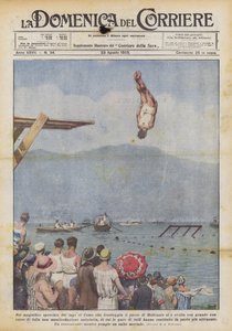 In the Magnificent Mirror of Lake Como Facing the Town of Moltrasio by Achille Beltrame