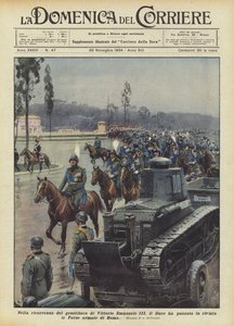 On the Occasion of the Birthday of Vittorio Emanuele III, the Duce Reviewed the Armed Forces of Rome by Achille Beltrame