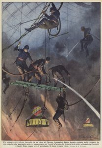 To put out a violent fire in a circus in Vienna, firefighters had to enter by Achille Beltrame