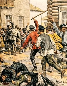 Scene of Anti-Semitism in Russia by Achille Beltrame