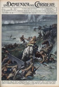 Second Sino-Japanese War (1937-1945): clashes in rice fields near Shanghai. Illustration by Achille Beltrame from 