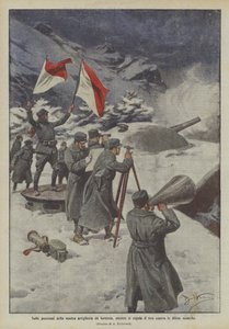 On the Positions of Our Fortress Artillery, While Adjusting Fire Against Enemy Defenses by Achille Beltrame