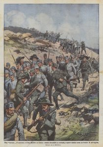 A Raid on Austrians, at San Michele on the Karst, Hundreds of Enemies Surrounded by Achille Beltrame