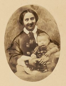 Portrait of Marie Devéria with Her Son by Achille Devéria