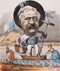 French engineer Ferdinand de Lesseps at inauguration of Suez Canal