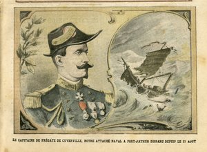 Illustration in Le Pelerin, 25/09/04 - The captain of the frigate of Cuverville, our naval attachment to Port-Arthur disappeared since August 17 - Port-Arthur, Shipwreck - De Cuverville
