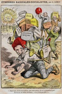 Radical-Socialists: Cartoon by Achille Lemot in Le Pelerin (1909)