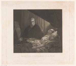 Il Tintoretto Portrays His Daughter on Her Deathbed by Achille Louis Martinet