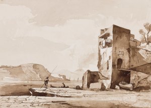 Possibly a View from Posillipo, with Vesuvius in the Distance by Achille Vianelli