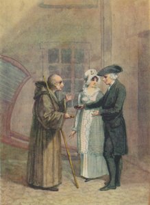 Yorik, the Monk and Madame L- in the Inn Courtyard at Calais by Adam Buck