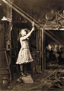 Girl cutting a Sunbeam by Adam Diston