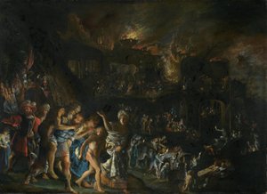 The Burning of Troy by Adam Elsheimer