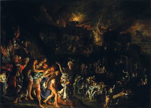 The Burning of Troy by Adam Elsheimer