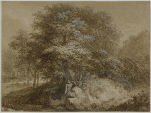 Shady Grove with Nymph Seated Under Tree by Adam Friedrich Oeser