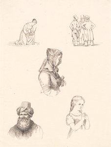 Sample Sheet with Figure Studies by Adam Müller