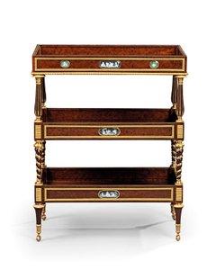 Late Louis XVI ormolu and cameo-mounted burr yew wood and mahogany table travailleuse
